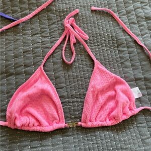 wild fable Bright Pink Ribbed Bikini Top